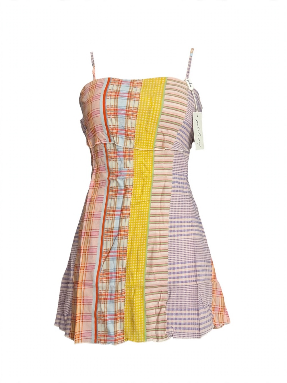 Petal & Pup Pastel Multicolor Patchwork Midi Dress